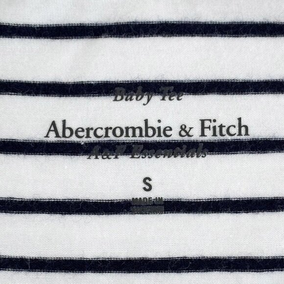 Abercrombie & Fitch Navy Stripe Essential Baby Tee size Small - Picture 5 of 6